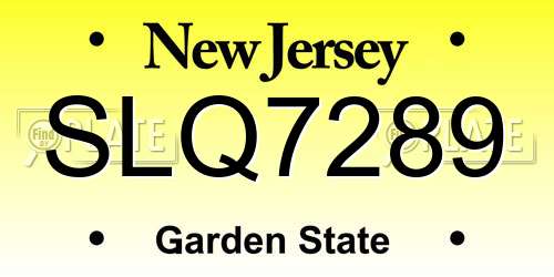 SLQ7289 New Jersey License Plate