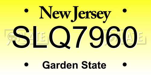 SLQ7960 New Jersey License Plate