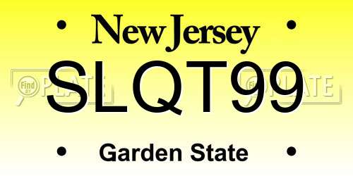 SLQT99 New Jersey License Plate