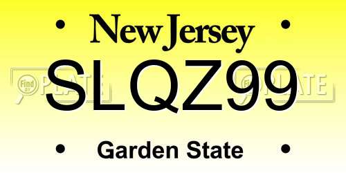 SLQZ99 New Jersey License Plate