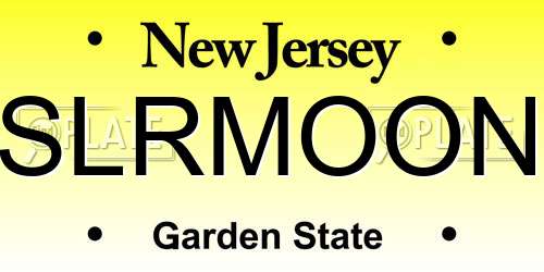 SLRMOON New Jersey License Plate