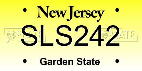 SLS242 New Jersey License Plate