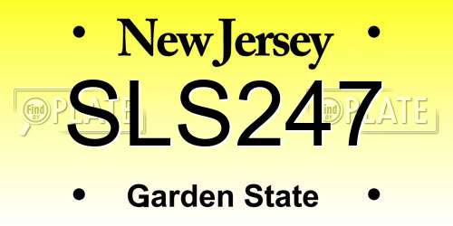 SLS247 New Jersey License Plate