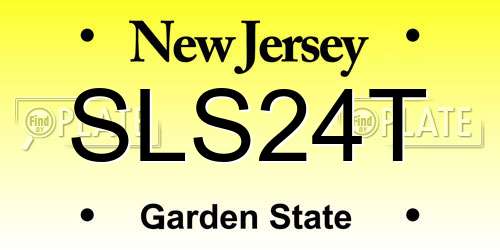 SLS24T New Jersey License Plate