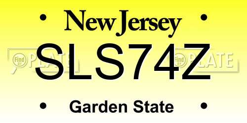 SLS74Z New Jersey License Plate