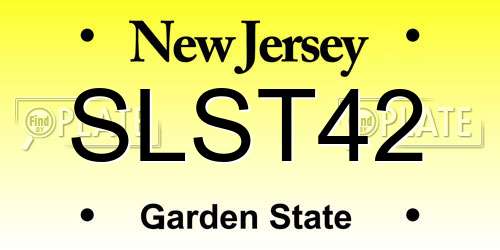 SLST42 New Jersey License Plate
