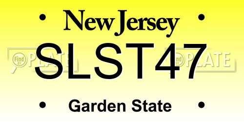 SLST47 New Jersey License Plate