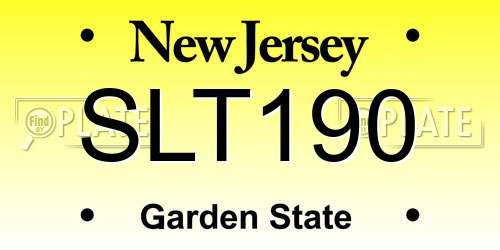 SLT190 New Jersey License Plate