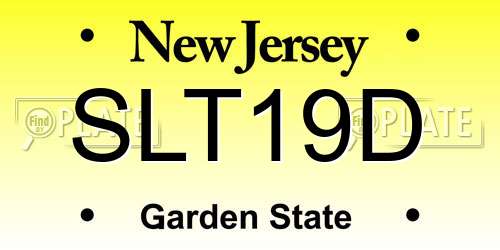 SLT19D New Jersey License Plate