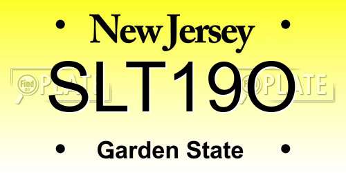 SLT19O New Jersey License Plate