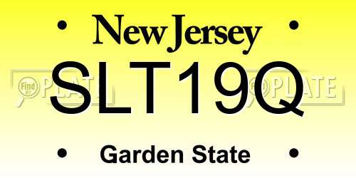 SLT19Q New Jersey License Plate