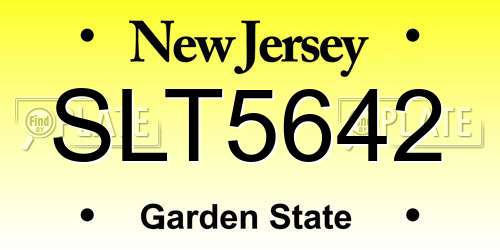 SLT5642 New Jersey License Plate