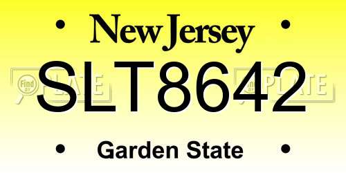 SLT8642 New Jersey License Plate