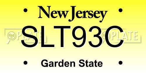 SLT93C New Jersey License Plate