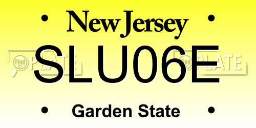 SLU06E New Jersey License Plate