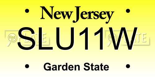 SLU11W New Jersey License Plate