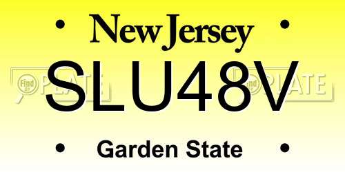 SLU48V New Jersey License Plate