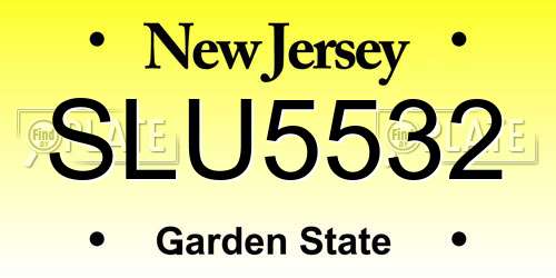 SLU5532 New Jersey License Plate
