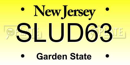 SLUD63 New Jersey License Plate