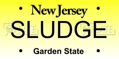SLUDGE New Jersey License Plate