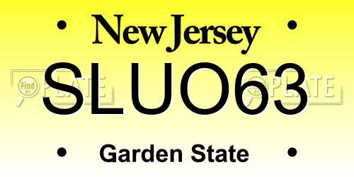 SLUO63 New Jersey License Plate