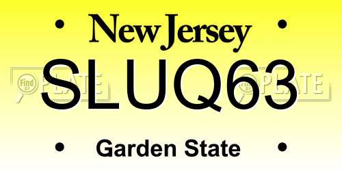 SLUQ63 New Jersey License Plate