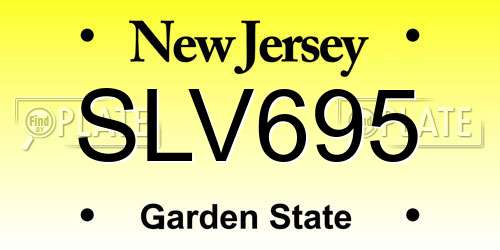 SLV695 New Jersey License Plate