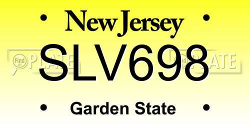 SLV698 New Jersey License Plate
