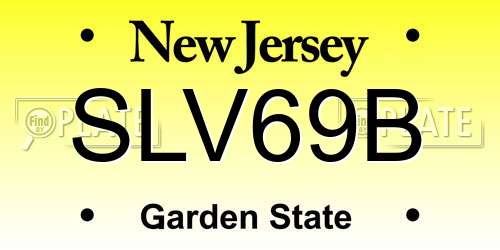 SLV69B New Jersey License Plate