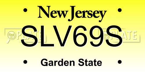 SLV69S New Jersey License Plate