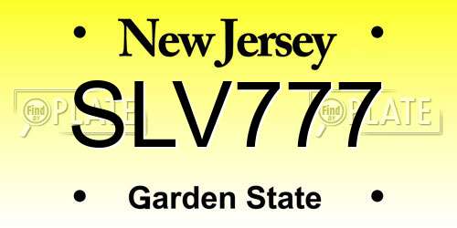 SLV777 New Jersey License Plate