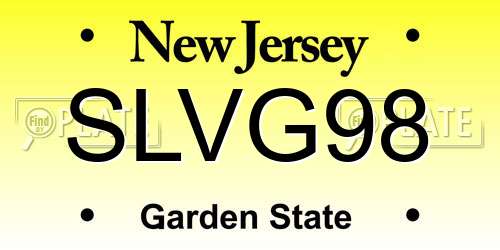 SLVG98 New Jersey License Plate