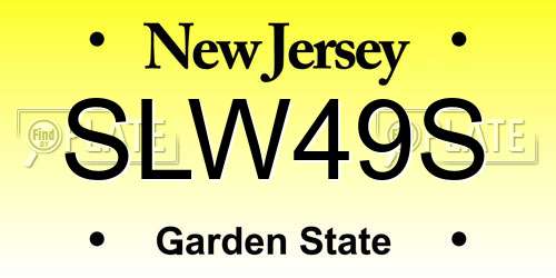 SLW49S New Jersey License Plate