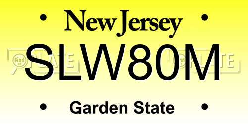 SLW80M New Jersey License Plate