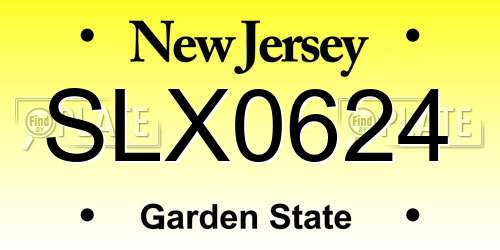 SLX0624 New Jersey License Plate