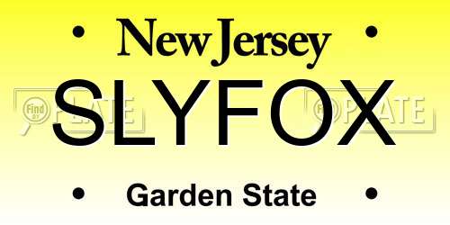 SLYFOX New Jersey License Plate