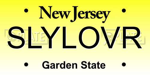 SLYLOVR New Jersey License Plate