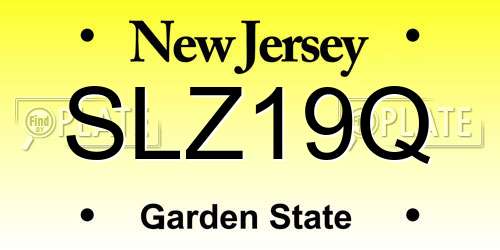 SLZ19Q New Jersey License Plate