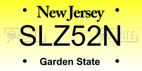 SLZ52N New Jersey License Plate