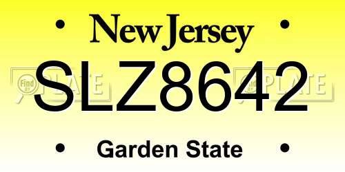 SLZ8642 New Jersey License Plate