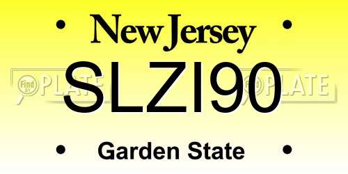 SLZI90 New Jersey License Plate