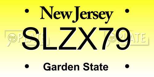 SLZX79 New Jersey License Plate