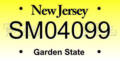 SM04099 New Jersey License Plate