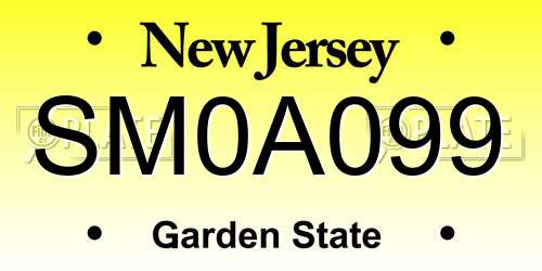 SM0A099 New Jersey License Plate