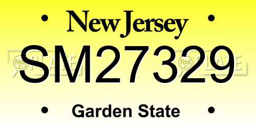 SM27329 New Jersey License Plate