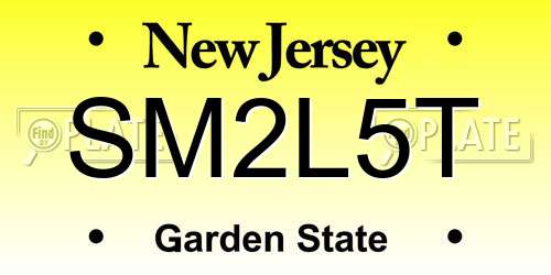 SM2L5T New Jersey License Plate