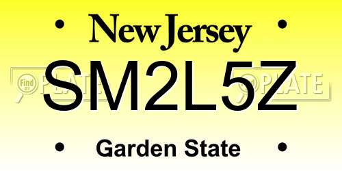 SM2L5Z New Jersey License Plate