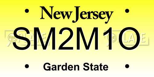 SM2M1O New Jersey License Plate