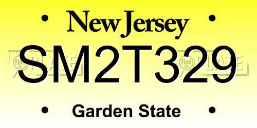 SM2T329 New Jersey License Plate