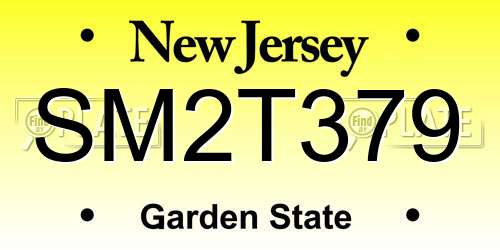 SM2T379 New Jersey License Plate